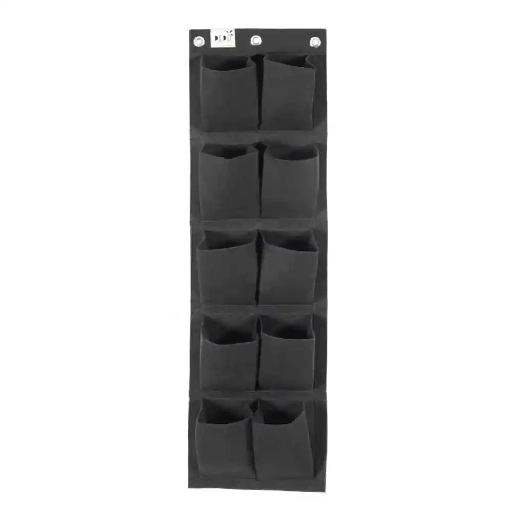 Jardin Vertical de Pared X 10 Bolsillos Negro Pepo Home And Garden Hv0002