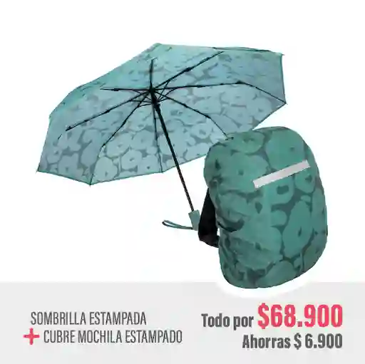Combo Sombrillla + Cubre Mochila
