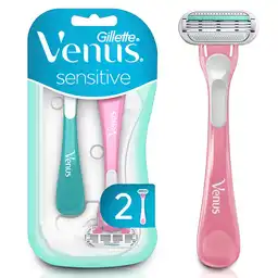 GILLETTE Venus Sensitive Cuchilla de Afeitar Mujer Aloe Máquina de Afeitar Depilación Corporal para Piel Sensible 2 Uds