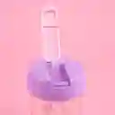 Vaso Plástico Con Tapa Abatible de Letter Rosa 500 mL Miniso