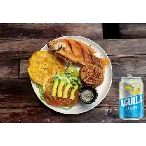 Combo Mojarra + Cerveza Aguila Light Lta 330ml