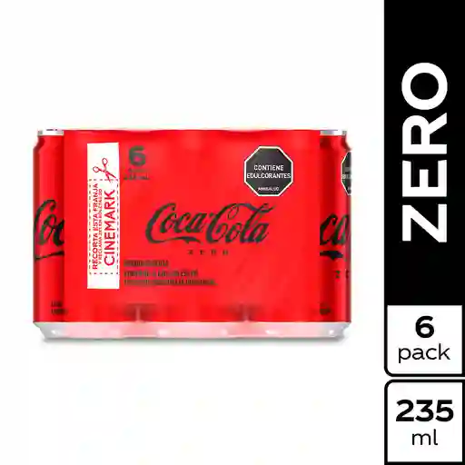 Gaseosa Coca Cola Zero 235ml x 6 unds + Cupón