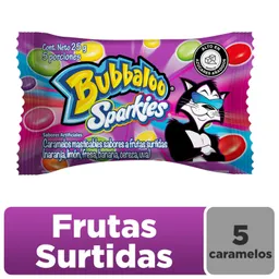 Bubbaloo Sparkies Caramelo Masticable Mix Frutas Surtidas