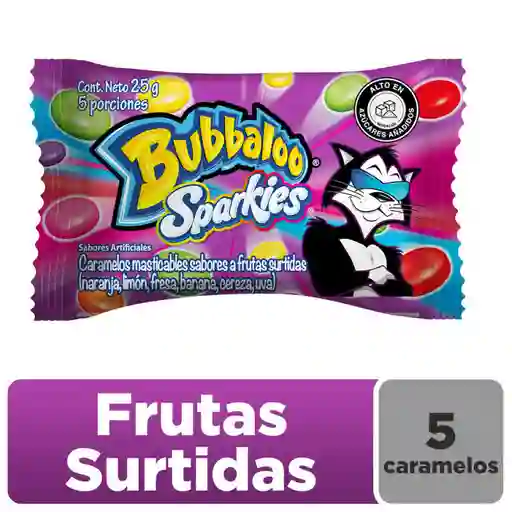 Caramelo Masticable Bubbaloo Sparkies Frutas 25G