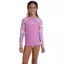 Camiseta Manga Larga Sunshine Psych Checker Junior Femenina Morado-12