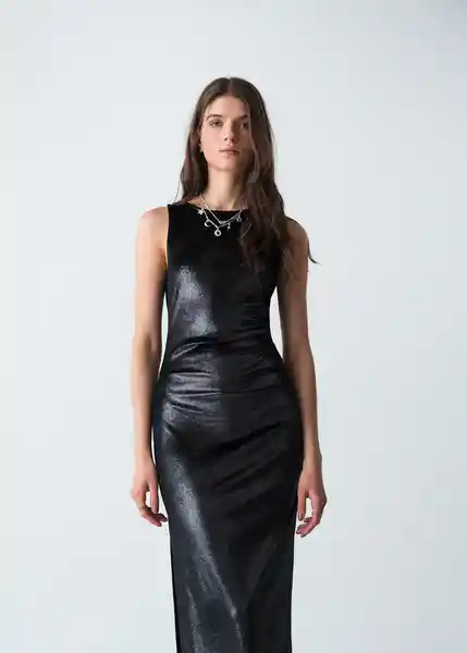 Vestido Maki Negro Puro Talla L Mujer 473G383 Naf Naf