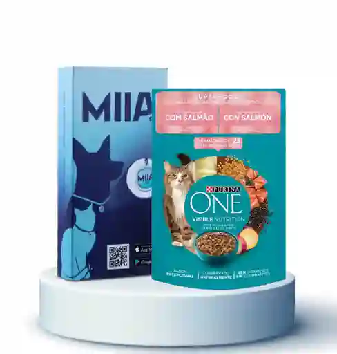 Combo Pure One Alimento Para Gatos Esterilizados Salmón + Miia