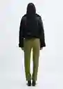 Pantalón Creta Verde Talla 38 Mujer Mango