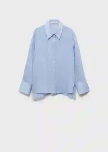 Camisa Cortazar Azul Talla L Mujer Mango