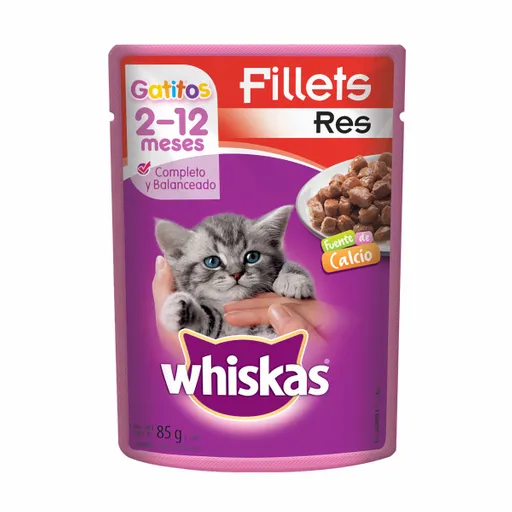 Whiskas Alimento Húmedo para Gatitos Sabor a Carne de Res