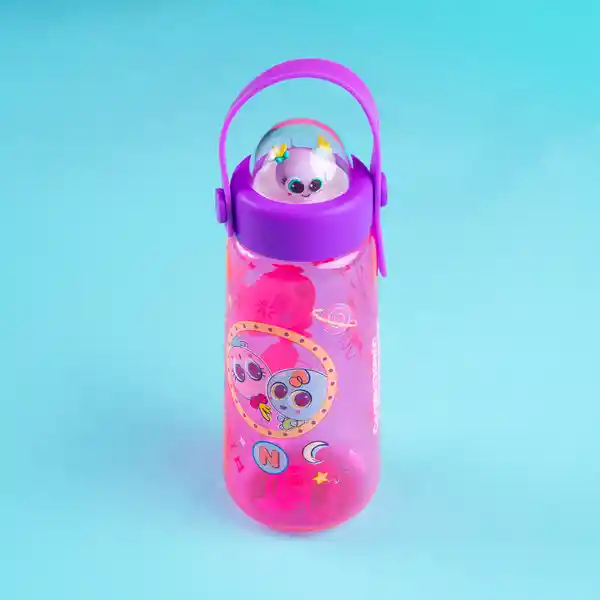 Botilito Plastico de la Serie Distroller Asa Rosa 600 mL Miniso