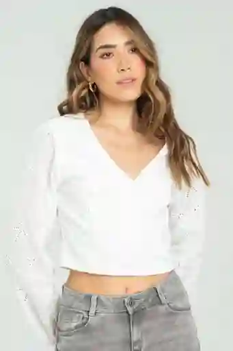 Blusa Ojalillo Boston Color Blanco Crudo Talla S Ragged