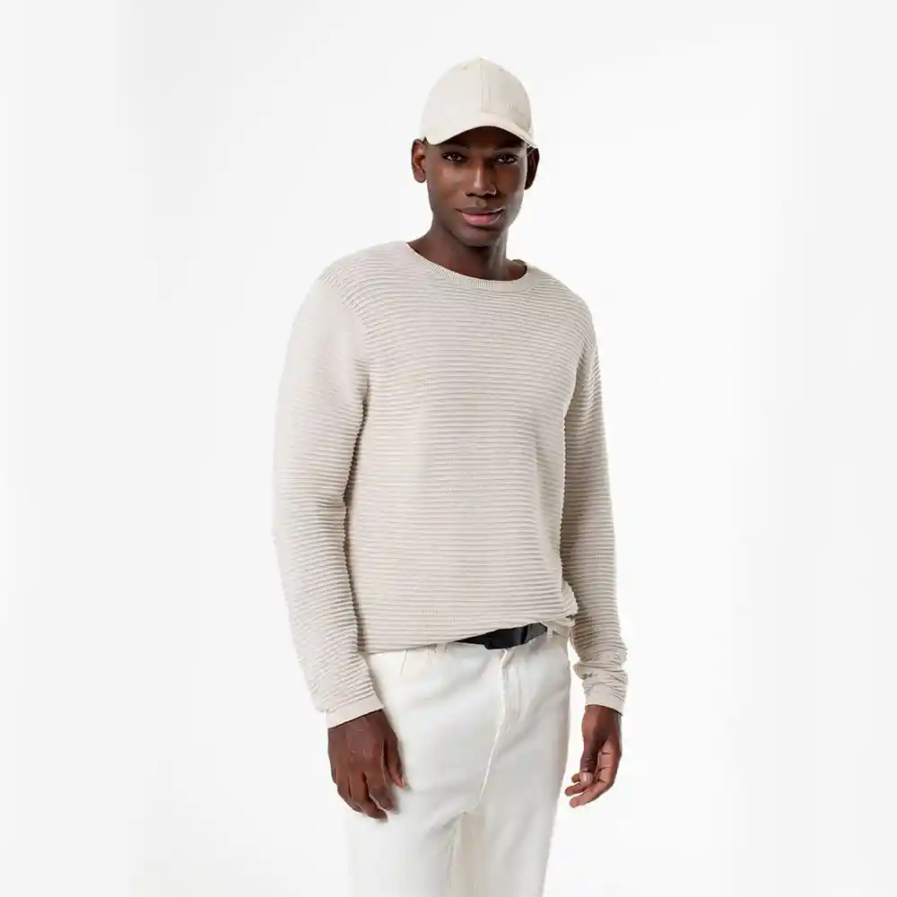 Buzo Cuello Redondo Fit Regular Tejido Algodón Masculino Aecar Gef