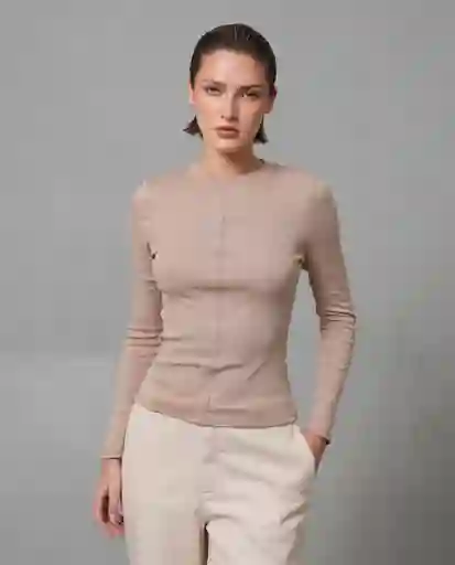 Camiseta Mujer Beige Talla L 209G003_BEI141108 Rifle