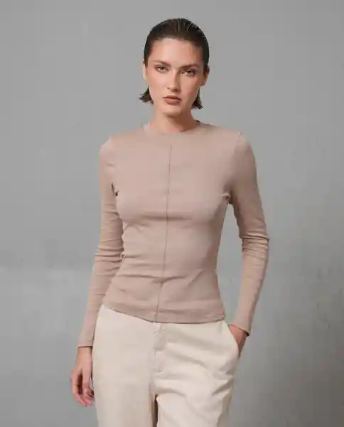 Camiseta Mujer Beige Talla L 209G003_BEI141108 Rifle