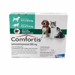 Comfortis Antipulgas Para Perro/Gato de 9.1 a 18 Kg 1 Tableta