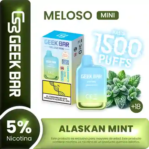 Geek Bar Vape Meloso Mini Alaskan Mint 1500 Puffs 5% Nicotina