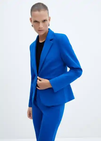 Blazer Americana Paloma Azul Talla 44 Mujer Mango