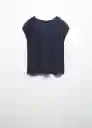 Camiseta Malbi Navy Talla XS Mujer Mango