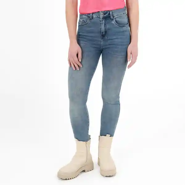 Jean Ilussion Tiro Medio Bota Recta Azul Talla 10 - 570749