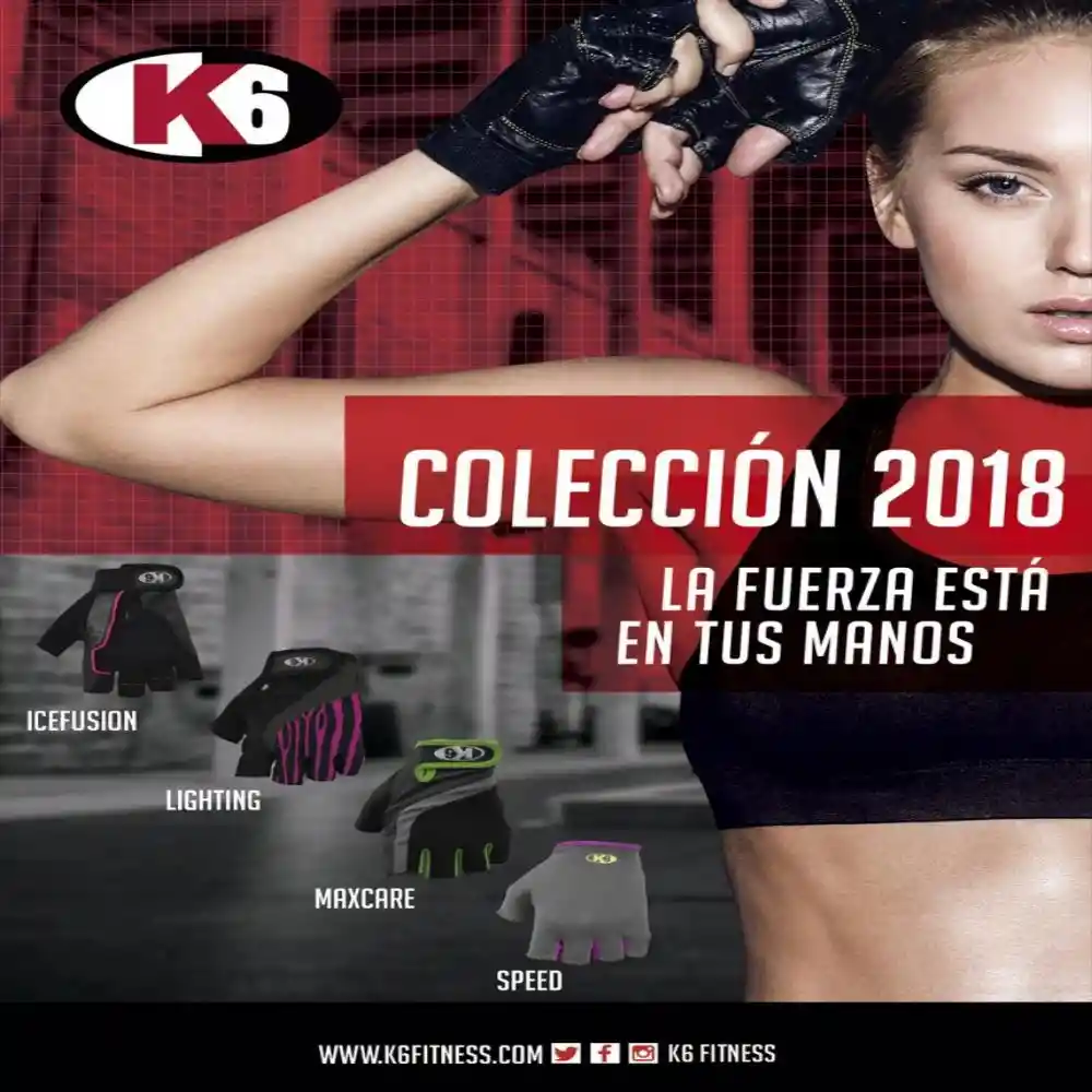 K6 Guantes Para Gimnasio de Cuero Gym Ice Fusion Fuscia Talla S