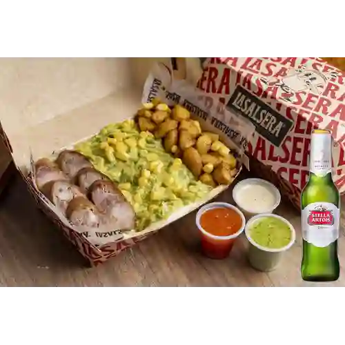 Combo Salchipapas Monteadentro + Stella Artois Bot. 330ml