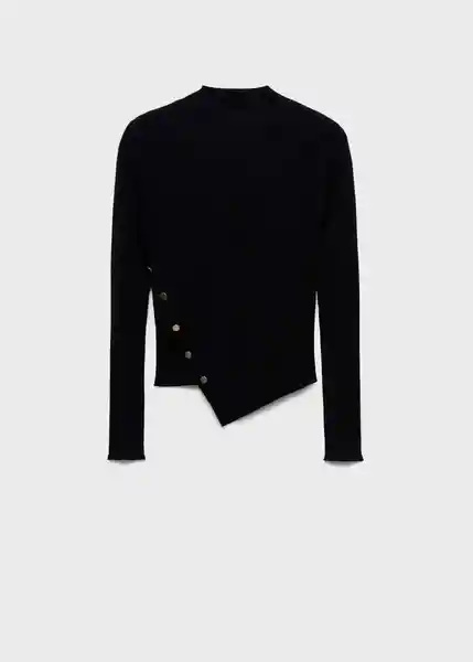 Jersey Botona Negro Talla S Mujer Mango