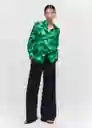 Camisa Medal Verde Talla XS Mujer Mango