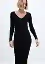 Vestido Goleta Negro Talla M Mujer Mango