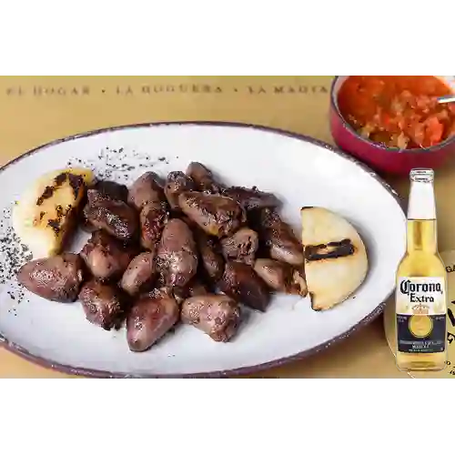 Combo Corazones de Pollo + Corona 350 ml
