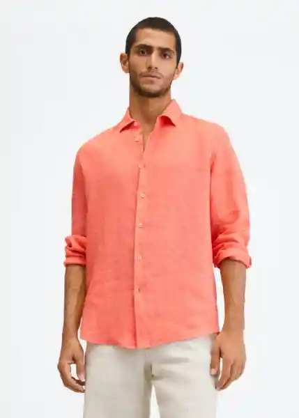 Camisa Calcuta Salmon Talla S Hombre Mango