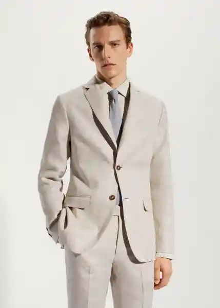 Blazer Americana Florida Beige Talla 50 Hombre Mango