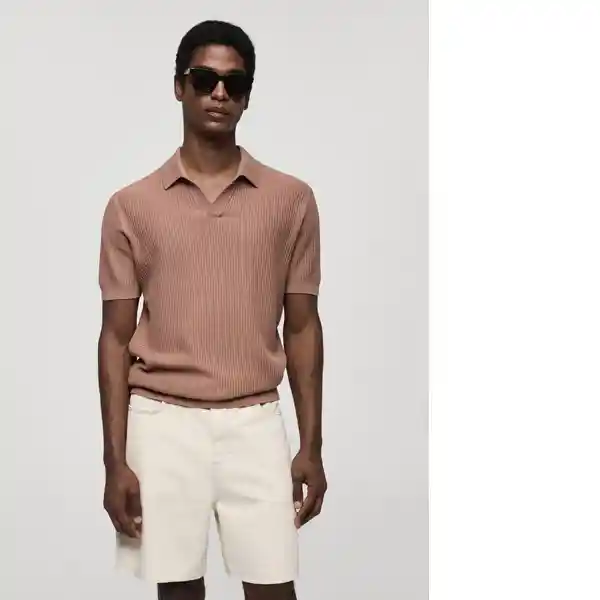 Camisa Polo Fluid Nude Talla M Hombre Mango