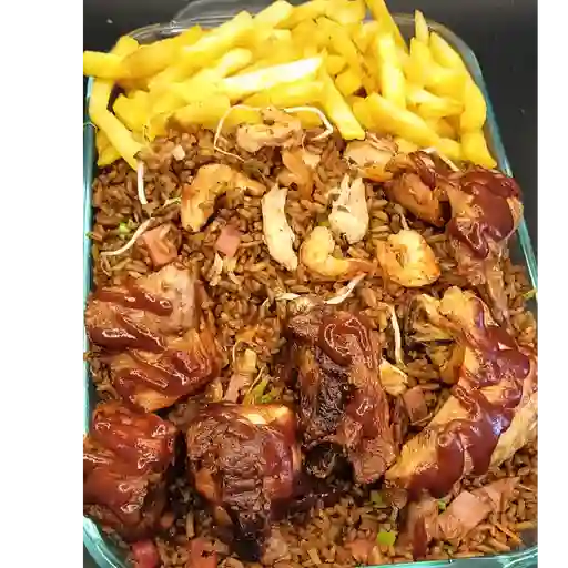 Combo arroz chino papa costilla para 5