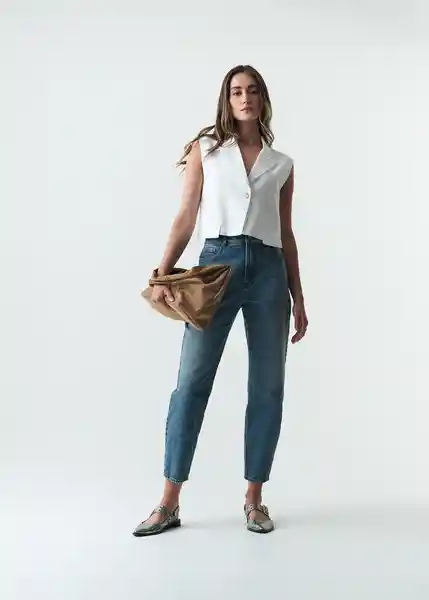 Chaleco Mujer Crudo Puro Claro Talla L 423G035 Naf Naf