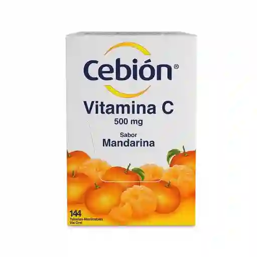 Cebión tabletas Masticables de Vitamina C sabor Mandarina con 144 unidades