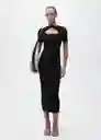 Vestido Nenufar Negro Talla L Mujer Mango