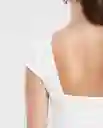 Camiseta Square Backneck Top Crudo Prístino Claro T. S Chevignon
