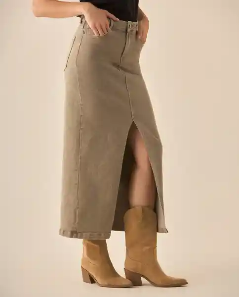 Falda Gris Teca Medio Talla 8 643G003 Esprit