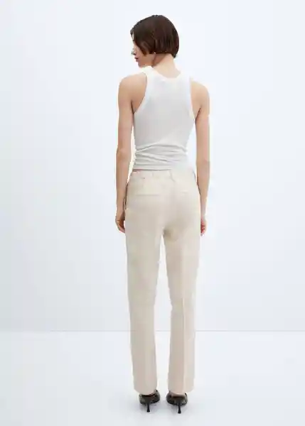 Pantalón Paulica-W Beige Talla XL Mujer Mango