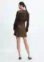 Vestido Rombi Negro Talla S Mujer Mango