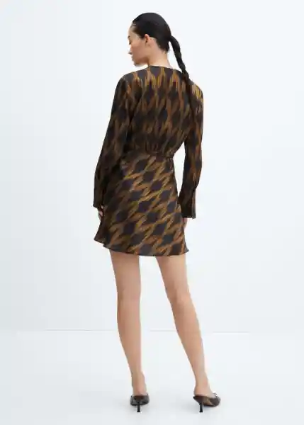 Vestido Rombi Negro Talla S Mujer Mango