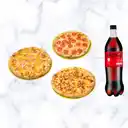 3 Pizzas Personales más Coca Cola 1.5l