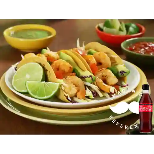Taco de Camaron a la Parrilla +Cocacola S/az 350ml