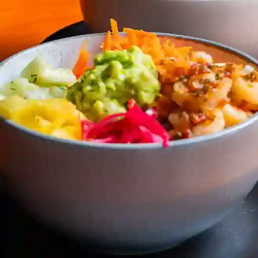 Poke bowl camarones agridulce