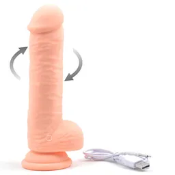 Vibrador realista con rotacion y base de succion piel