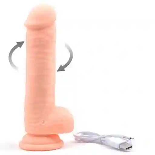 Vibrador realista con rotacion y base de succion piel