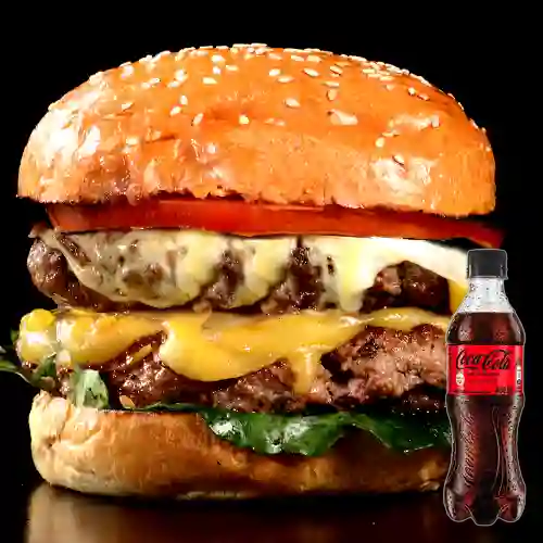 Combo Doble Cheese Burger +Cocacola S/az 400ml
