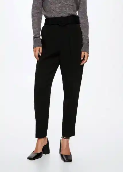 Pantalón Manuel Negro Talla 46 Mujer Mango