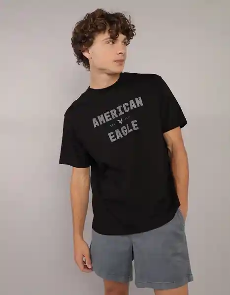 Camiseta Hombre Negro Talla X-SMALL 4290001 American Eagle